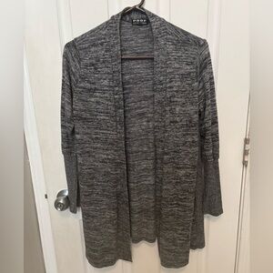 Poof Junior Women's Open Front Long Cardigan Heather Gray Size L